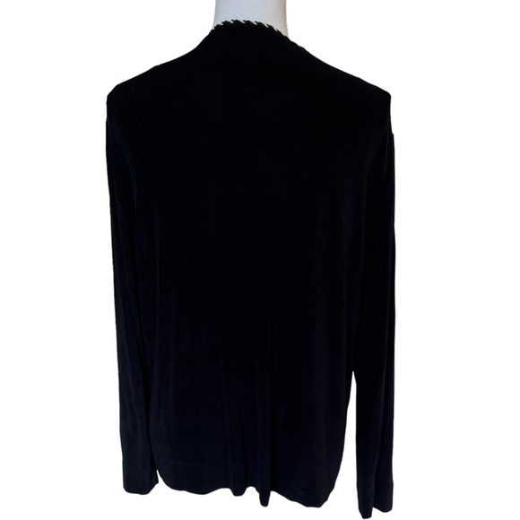 Chico’s women’s cardigan travelers size large black braided accent Chico’s 2 - Picture 2 of 11